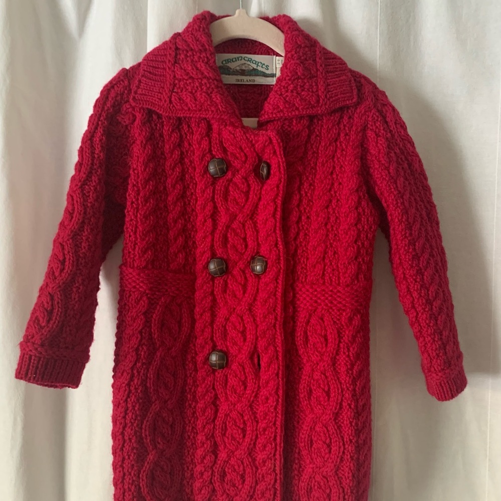 Aran Crafts Vibrant Pink Merino Wool Knit